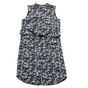 Banana Republic Women’s Black & White Floral Sleeveless Shirt Dress Size XS